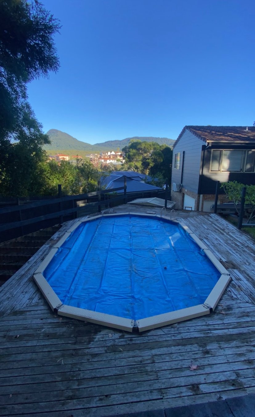 Before: A fresh finish around the pool.